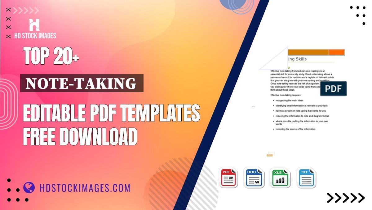 Top 20+ Note-taking  Editable PDF Templates Free Download