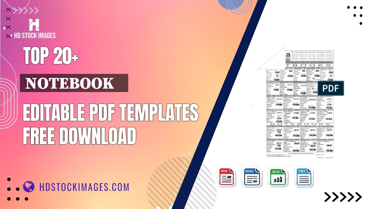 Top 20+ Notebook    Editable PDF Templates Free Download