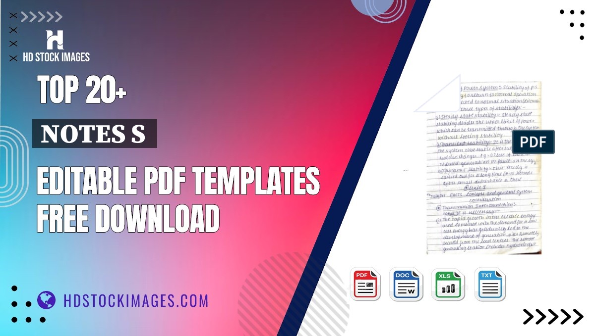 Top 20+ Notes S  Editable PDF Templates Free Download