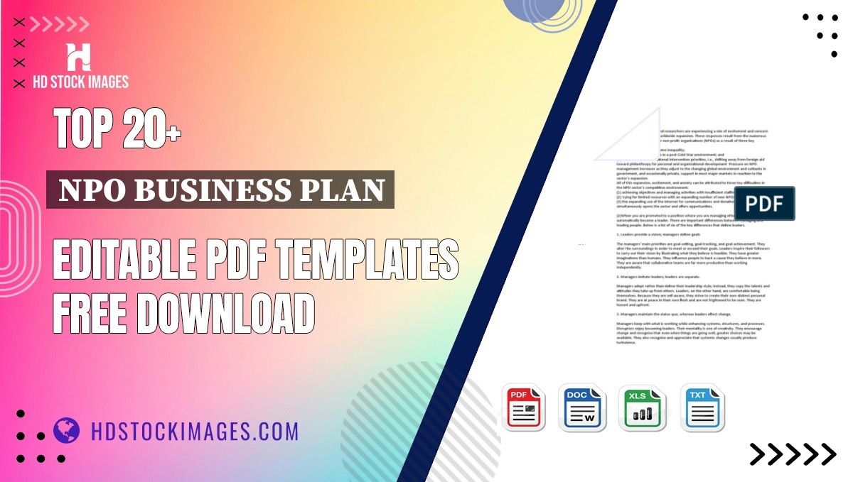 Top 20+ Npo Business Plan Editable PDF Templates Free Download