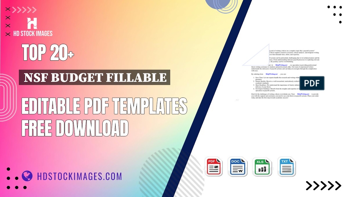 Top 20+ Nsf Budget Fillable Editable PDF Templates Free Download