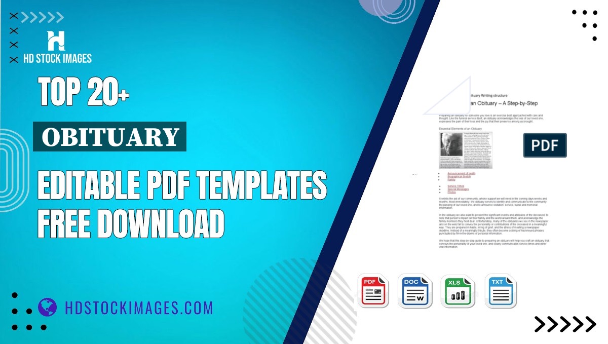 Top 20+ Obituary Editable PDF Templates Free Download