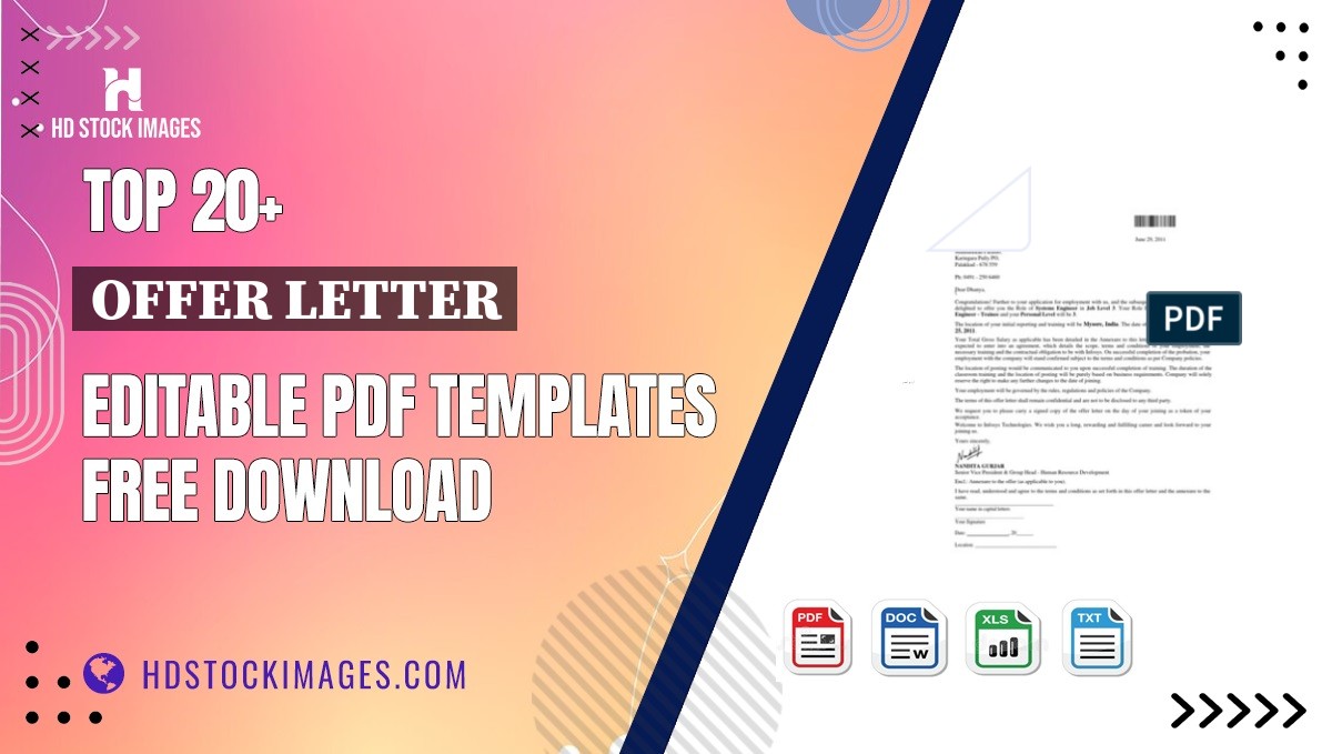 Top 20+ Offer Letter Editable PDF Templates Free Download