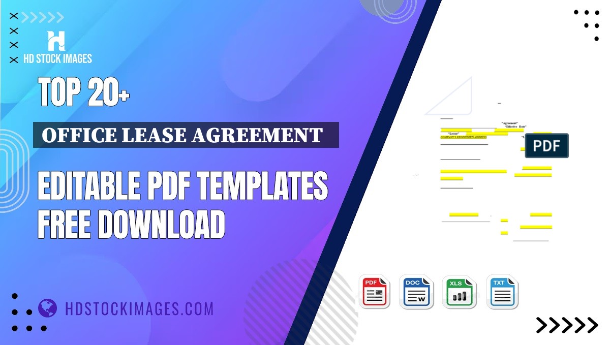 Top 20+ Office Lease Agreement   Editable PDF Templates Free Download