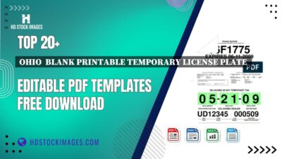 Top 20+ Ohio  Blank Printable Temporary License Plate  Editable PDF Templates Free Download