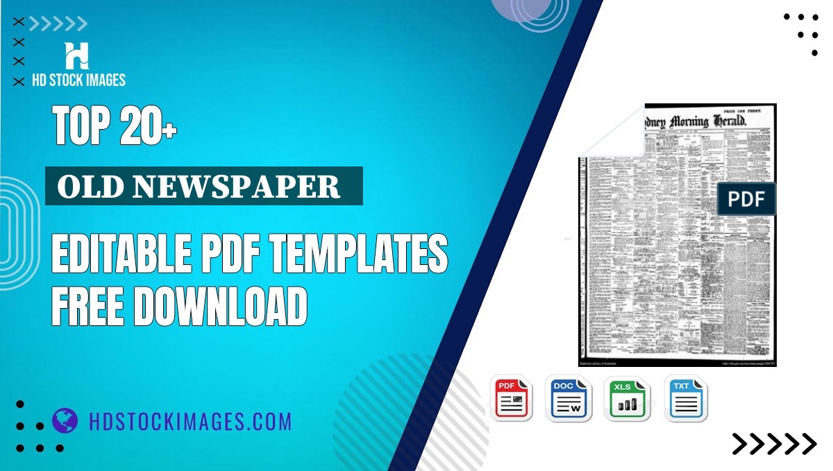 Top 20+ Old Newspaper   Editable PDF Templates Free Download