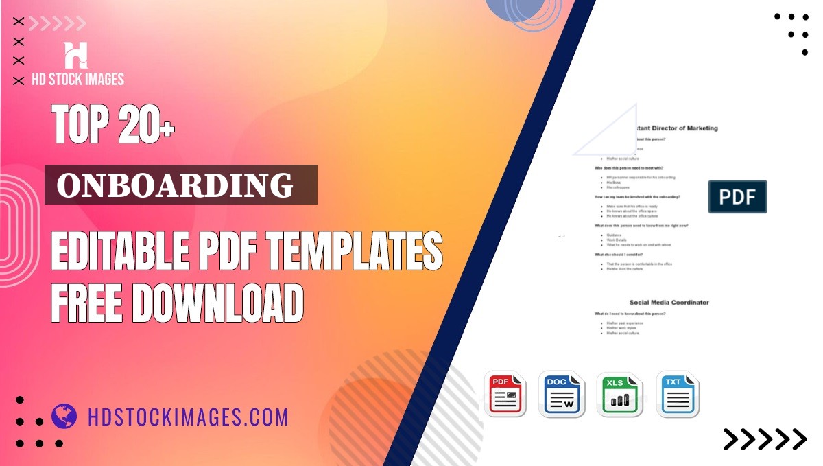 Top 20+ Onboarding   Editable PDF Templates Free Download