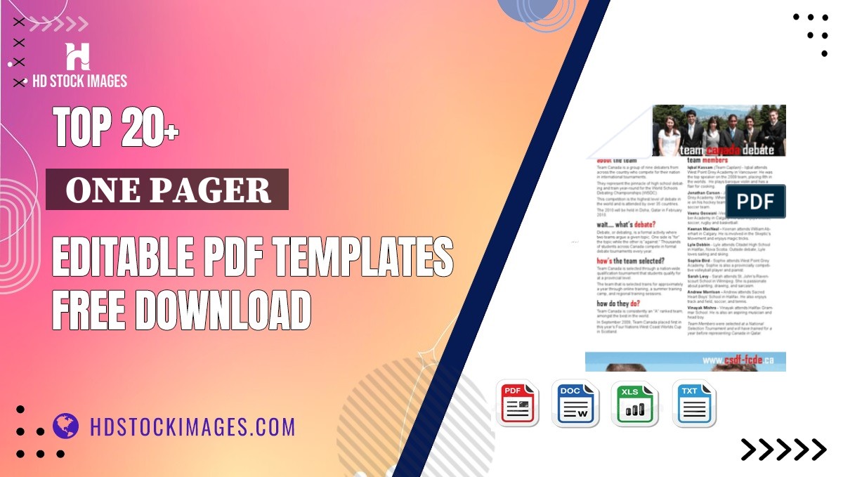 Top 20+  One Pager  Editable PDF Templates Free Download