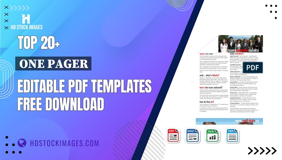 Top 20+ One Pager Editable PDF Templates Free Download