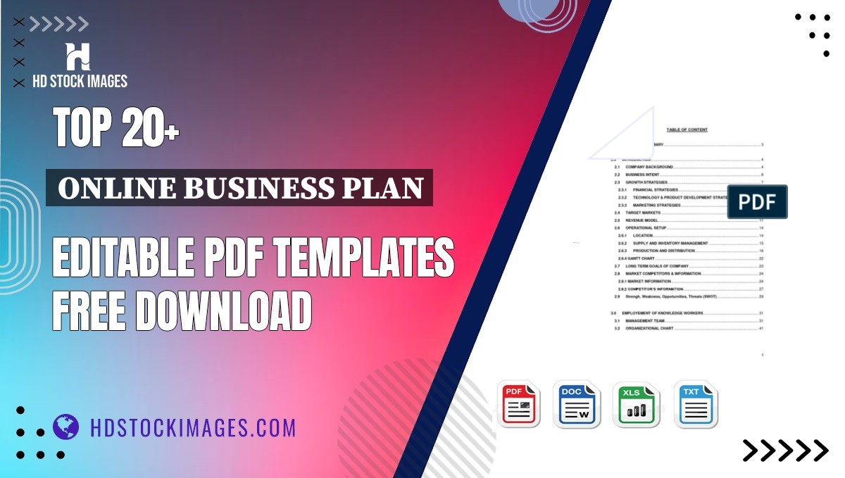 Top 20+ Online Business Plan Editable PDF Templates Free Download