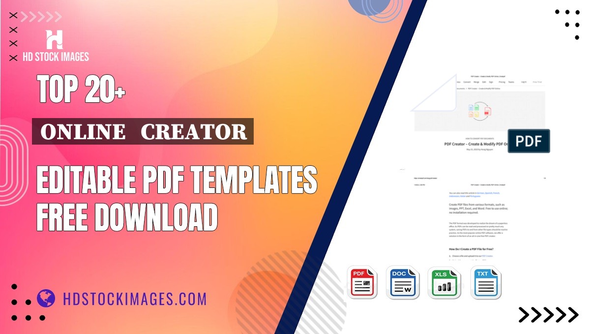 Top 20+ Online   Creator Editable PDF Templates Free Download