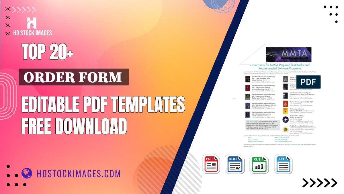 Top 20+ Order Form  Editable PDF Templates Free Download