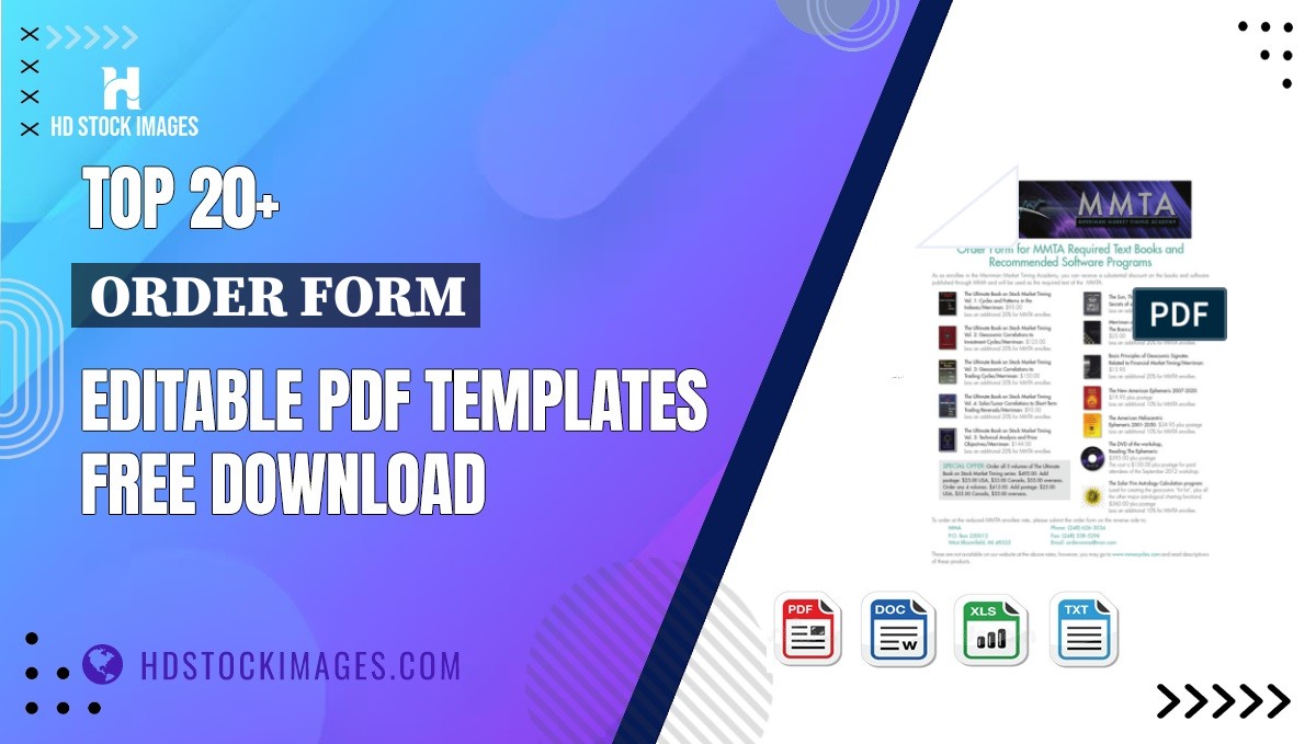 Top 20+ Order Form Editable PDF Templates Free Download