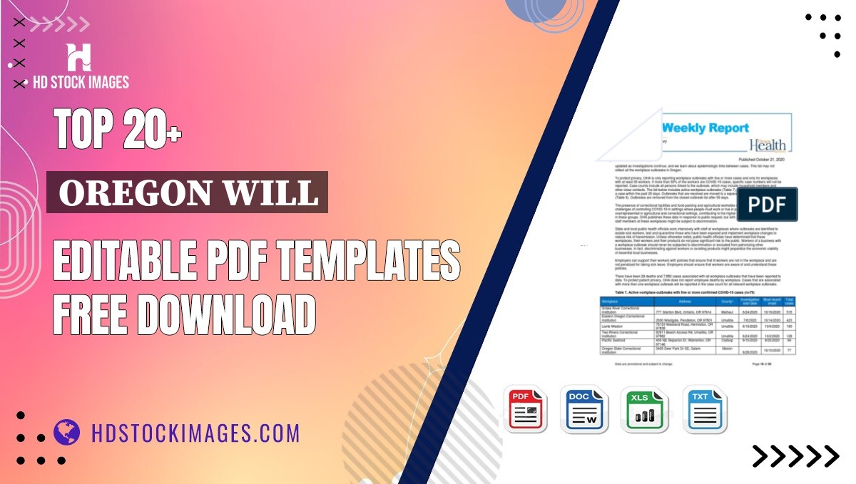 Top 20+ Oregon Will Editable PDF Templates Free Download