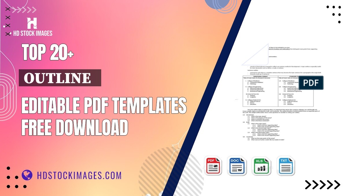 Top 20+ Outline   Editable PDF Templates Free Download