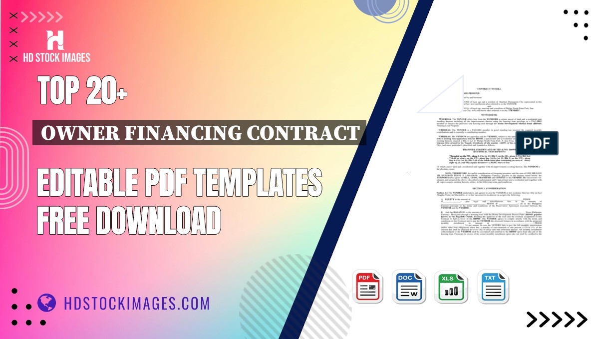 Top 20+ Owner Financing Contract Editable PDF Templates Free Download