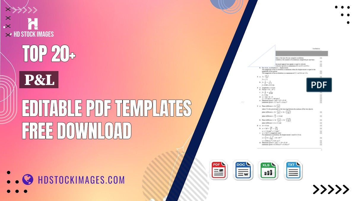 Top 20+ P&l Editable PDF Templates Free Download