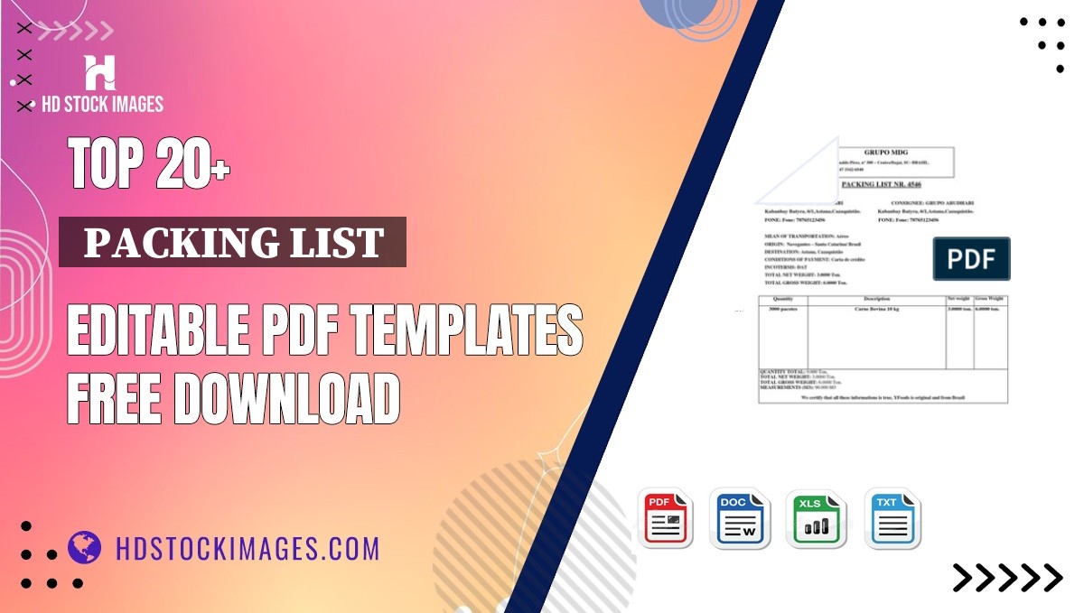 Top 20+  Packing List  Editable PDF Templates Free Download