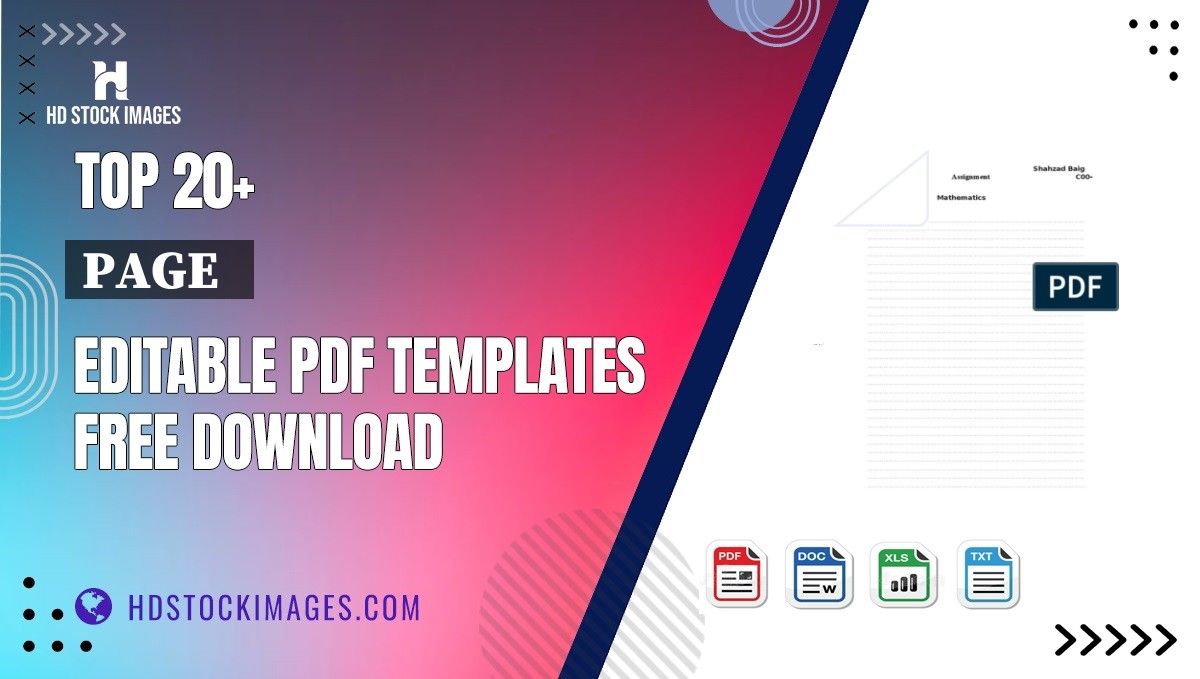 Top 20+ Page   Editable PDF Templates Free Download