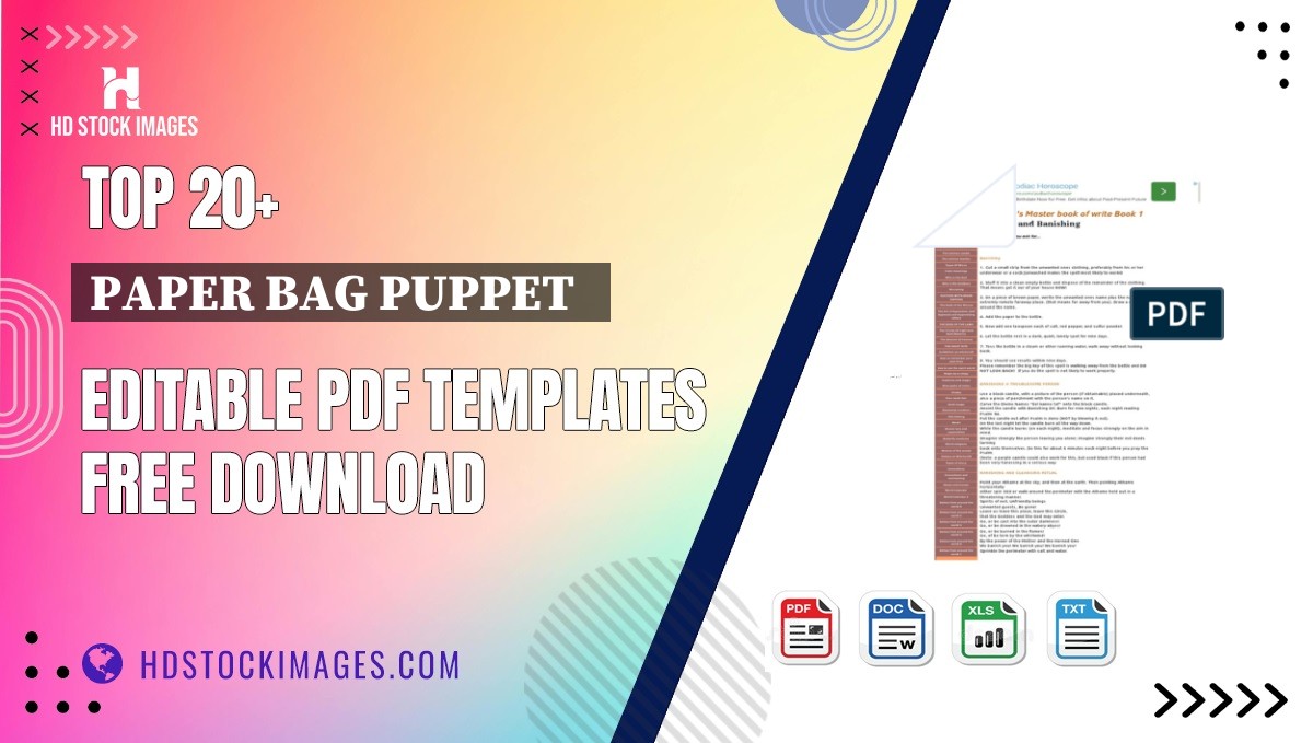 Top 20+ Paper Bag Puppet   Editable PDF Templates Free Download