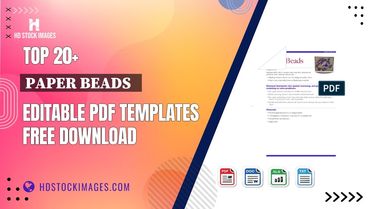 Top 20+ Paper Beads   Editable PDF Templates Free Download