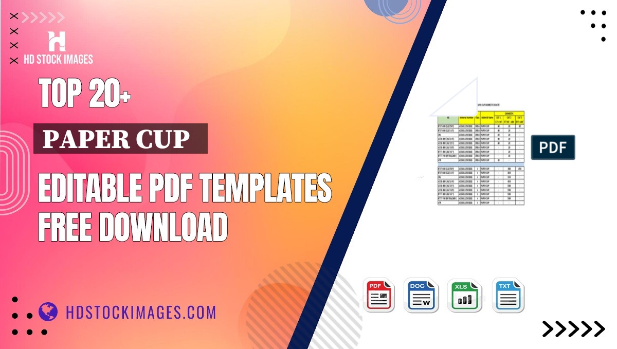 Top 20+ Paper Cup   Editable PDF Templates Free Download