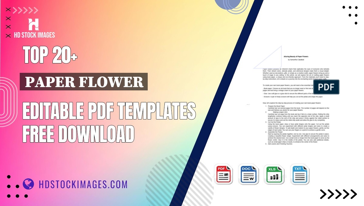 Top 20+ Paper Flower Editable PDF Templates Free Download