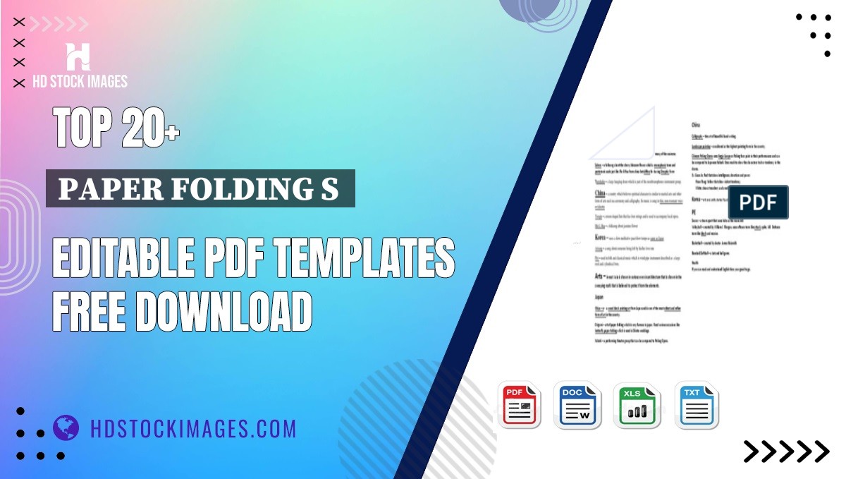 Top 20+ Paper Folding S  Editable PDF Templates Free Download