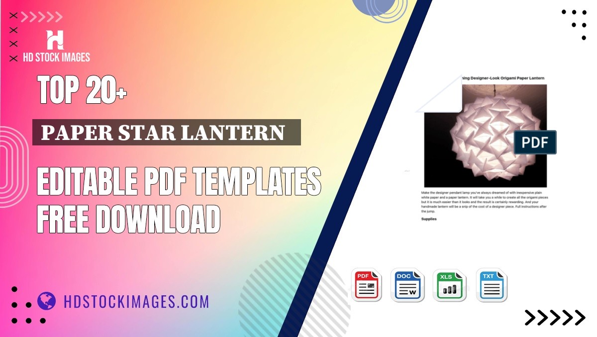 Top 20+ Paper Star Lantern   Editable PDF Templates Free Download