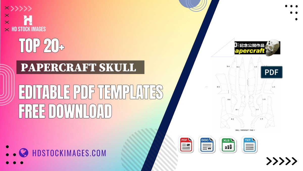 Top 20+ Papercraft Skull   Editable PDF Templates Free Download