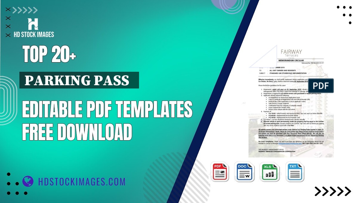 Top 20+ Parking Pass   Editable PDF Templates Free Download