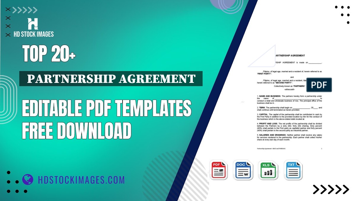 Top 20+  Partnership Agreement  Editable PDF Templates Free Download