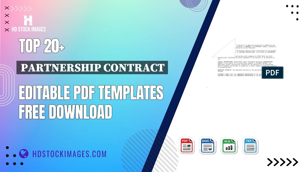 Top 20+ Partnership Contract Editable PDF Templates Free Download