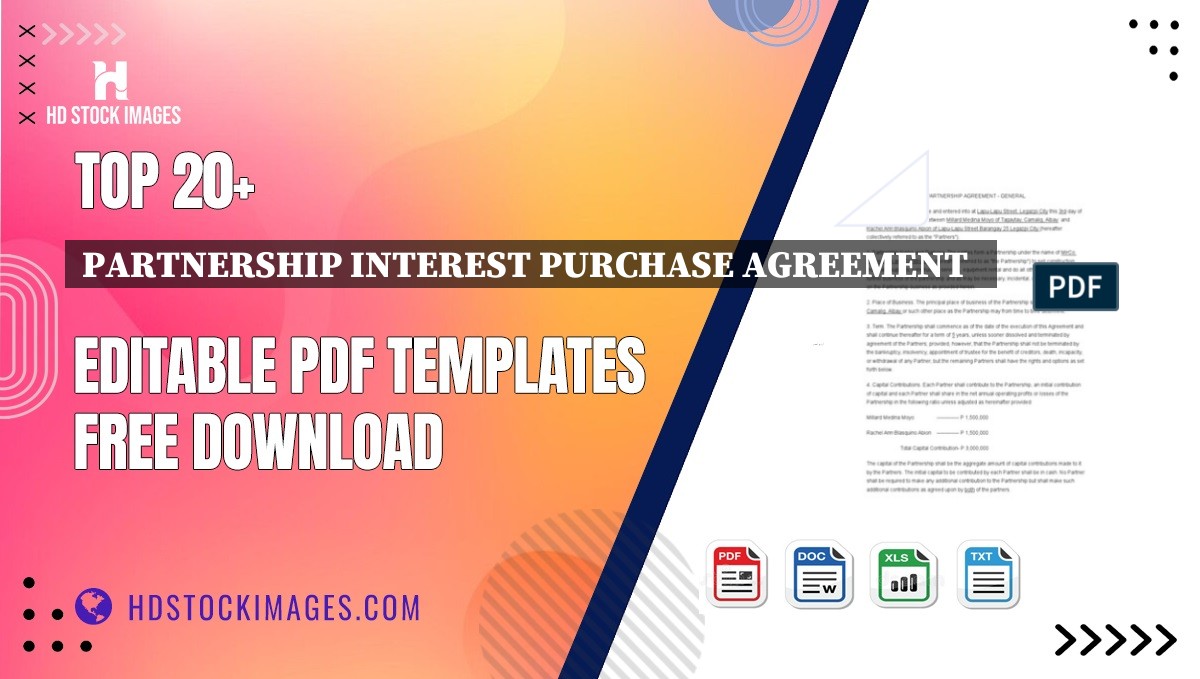 Top 20+ Partnership Interest Purchase Agreement   Editable PDF Templates Free Download