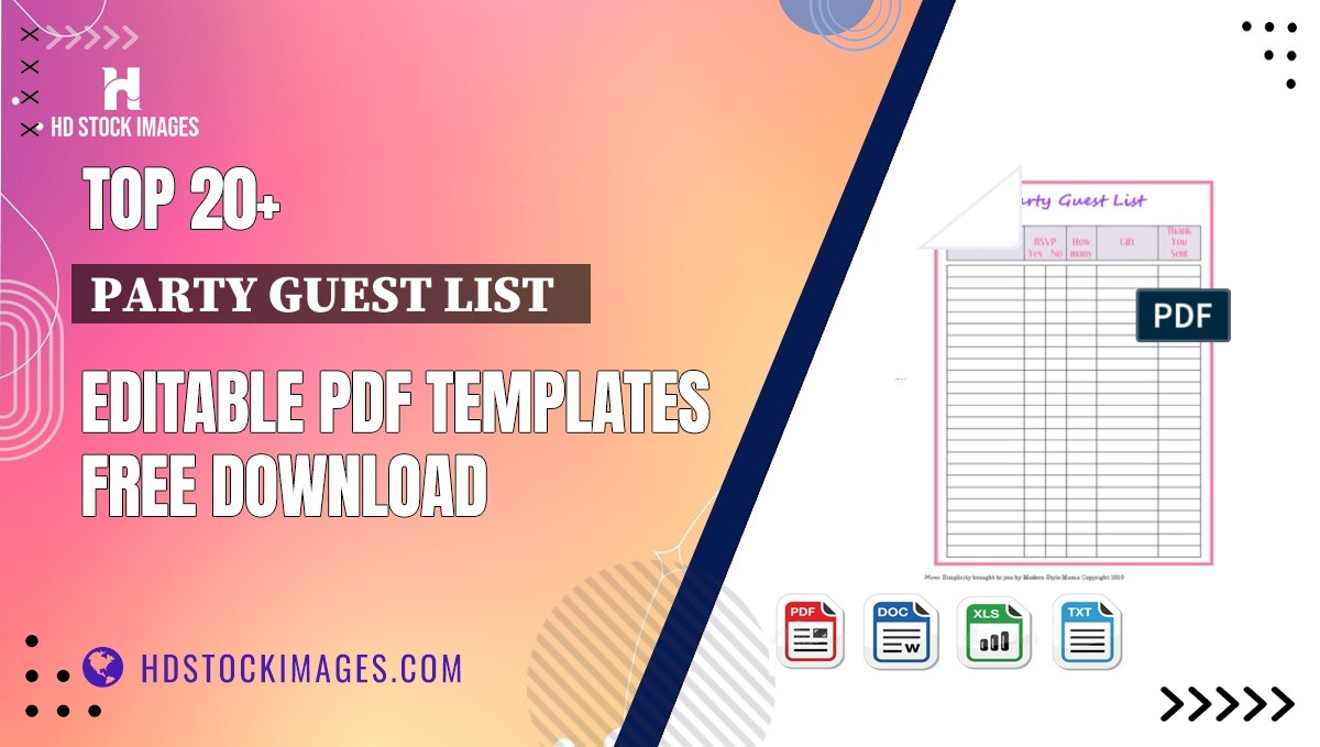 Top 20+ Party Guest List   Editable PDF Templates Free Download