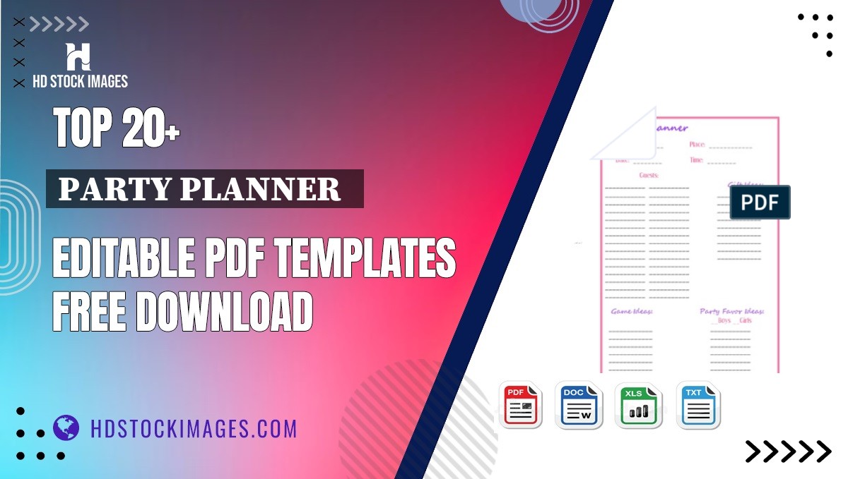 Top 20+ Party Planner   Editable PDF Templates Free Download