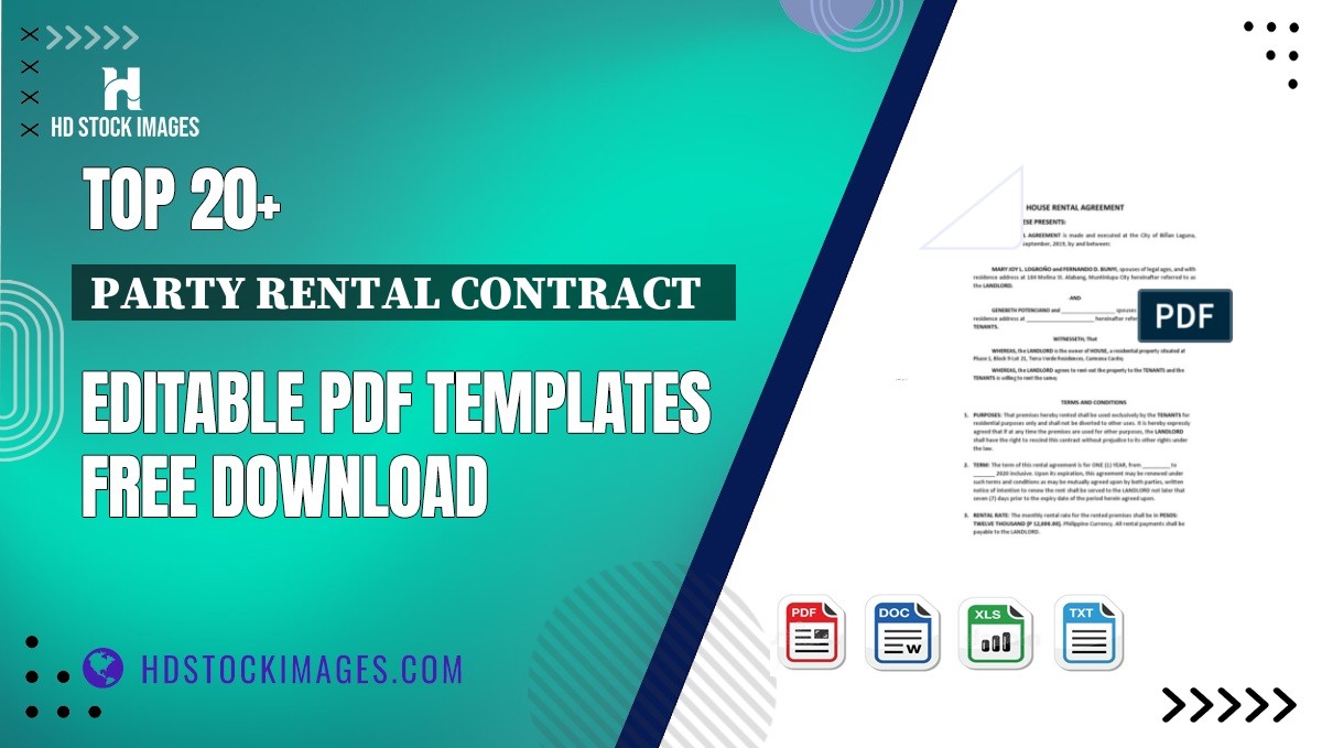 Top 20+ Party Rental Contract   Editable PDF Templates Free Download