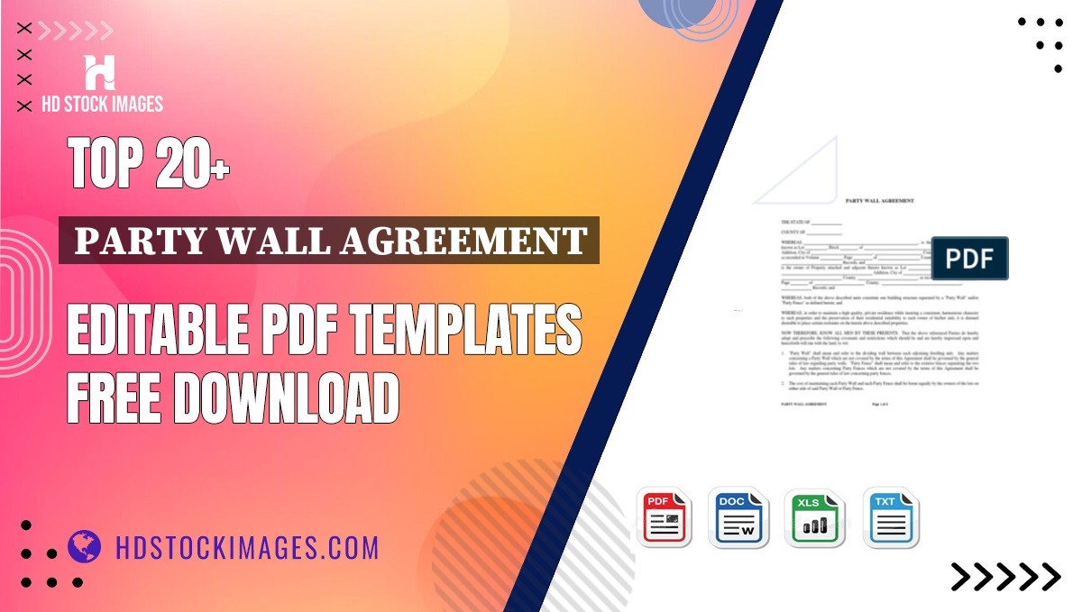 Top 20+ Party Wall Agreement Editable PDF Templates Free Download