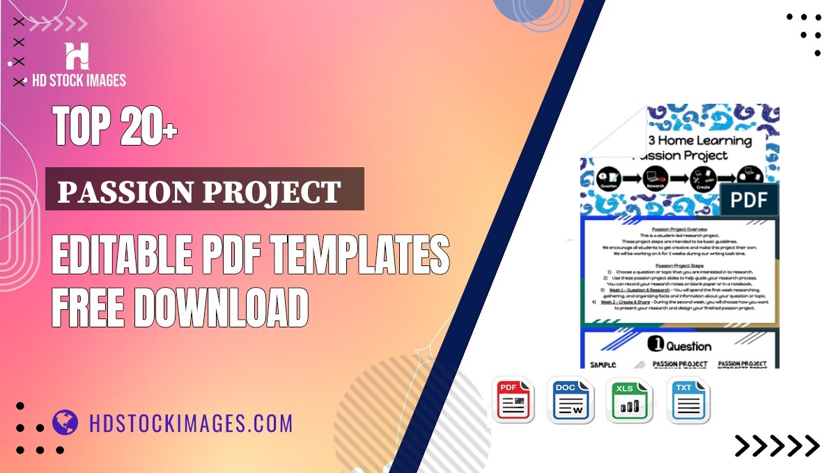 Top 20+ Passion Project   Editable PDF Templates Free Download