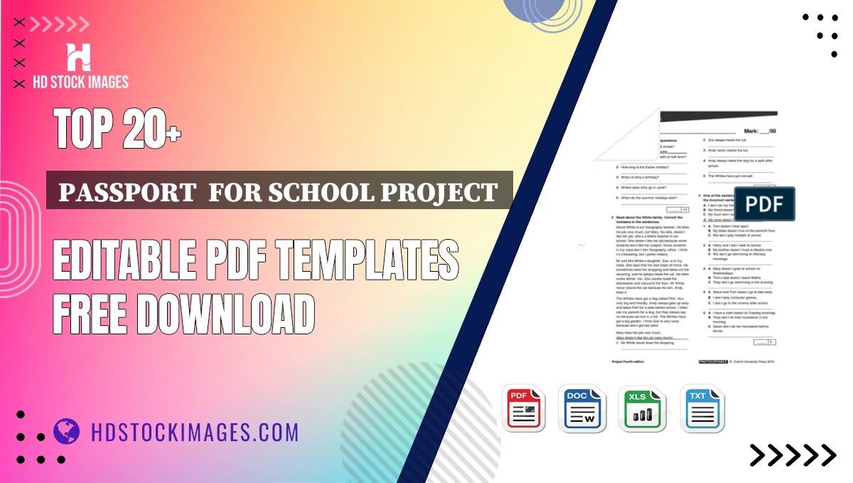 Top 20+ Passport  For School Project  Editable PDF Templates Free Download