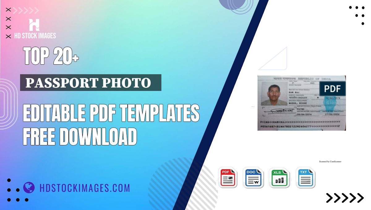 Top 20+ Passport Photo   Editable PDF Templates Free Download