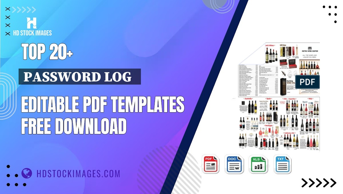 Top 20+ Password Log   Editable PDF Templates Free Download
