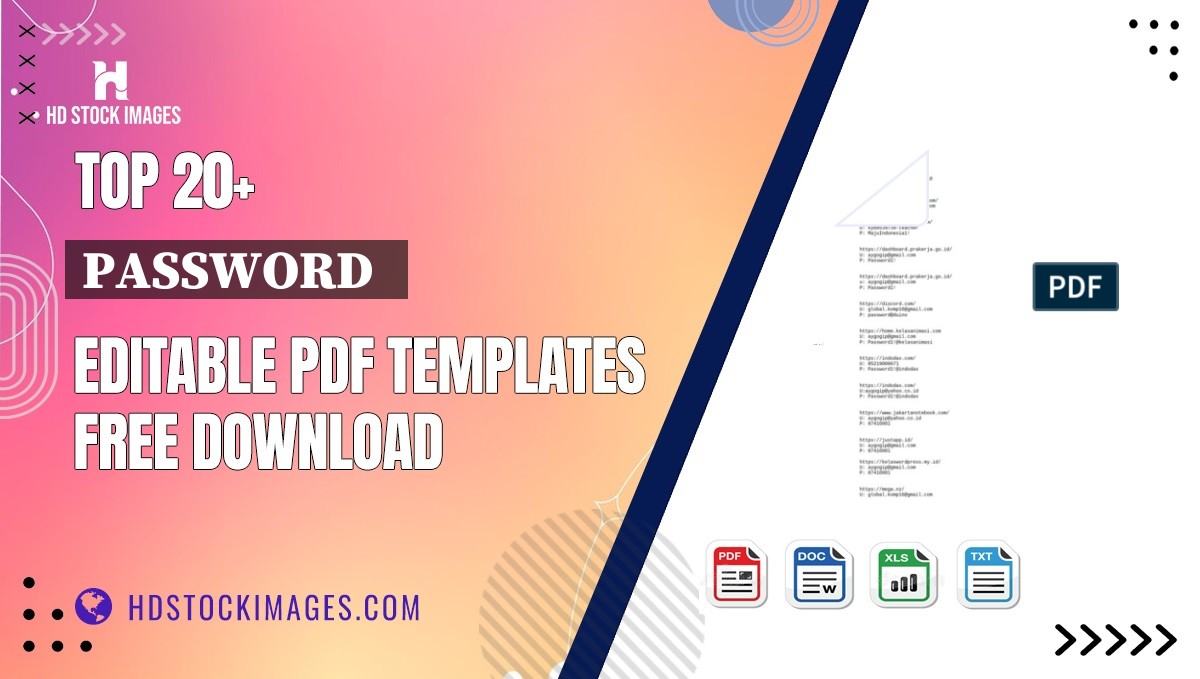 Top 20+ Password   Editable PDF Templates Free Download