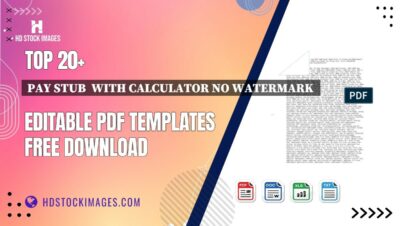 Top 20+ Pay Stub  With Calculator No Watermark  Editable PDF Templates Free Download