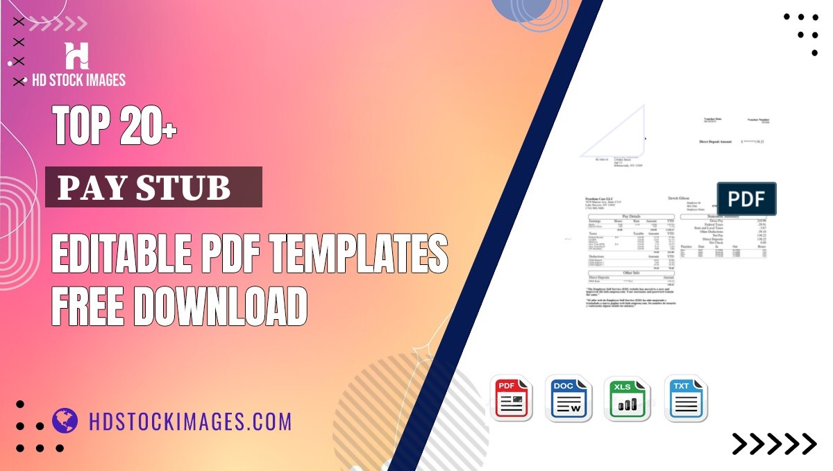 Top 20+ Pay Stub    Editable PDF Templates Free Download