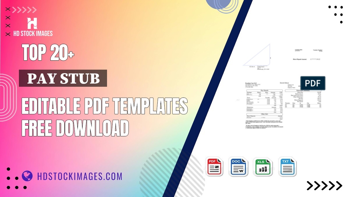 Top 20+  Pay Stub  Editable PDF Templates Free Download