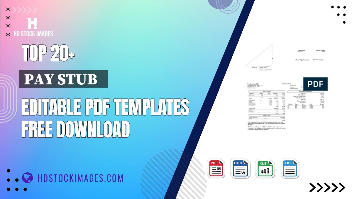 Top 20+ Pay Stub   Editable PDF Templates Free Download