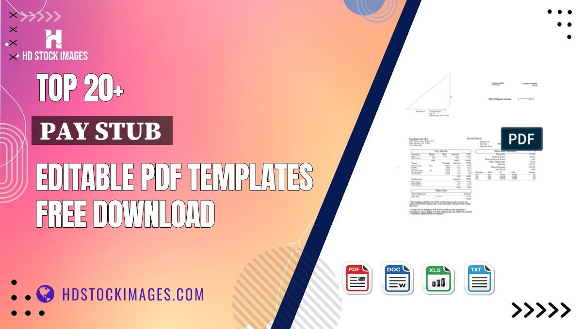 Top 20+ Pay Stub  Editable PDF Templates Free Download