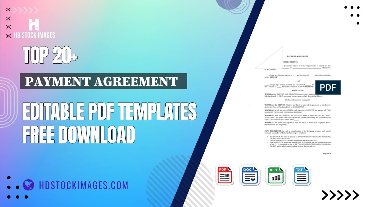 Top 20+ Payment Agreement   Editable PDF Templates Free Download