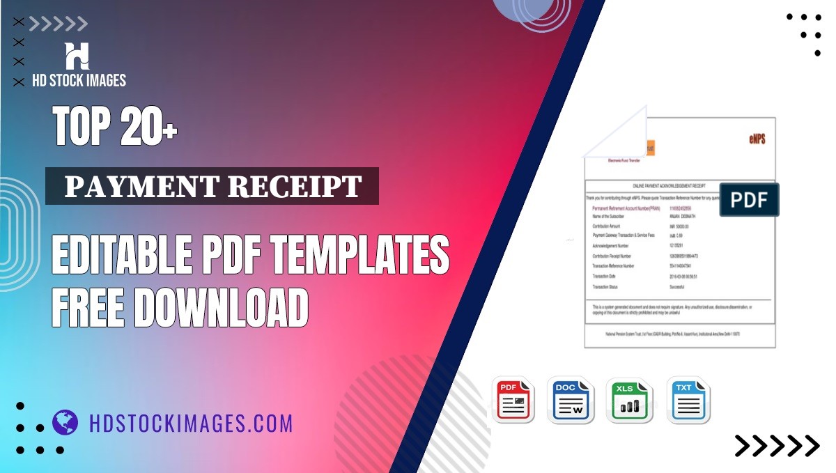 Top 20+  Payment Receipt  Editable PDF Templates Free Download